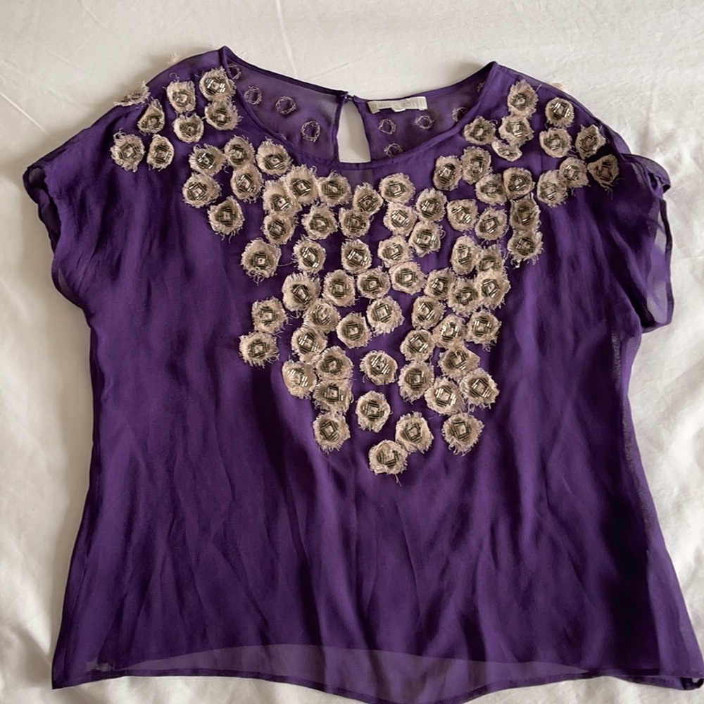 Anthropologie San & soni size S purple top